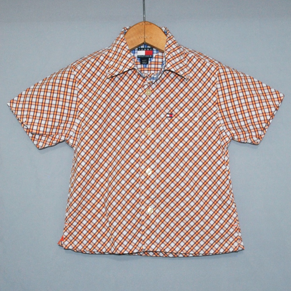 Tommy Hilfiger Boys Plaid Short Sleeve Shirt